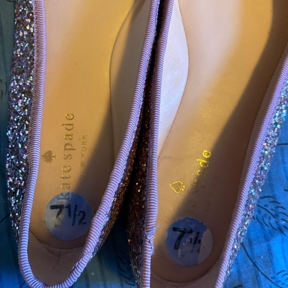 Kate Spade New York glitter ballet flats in lavender 7.5 - Picture 2 of 9